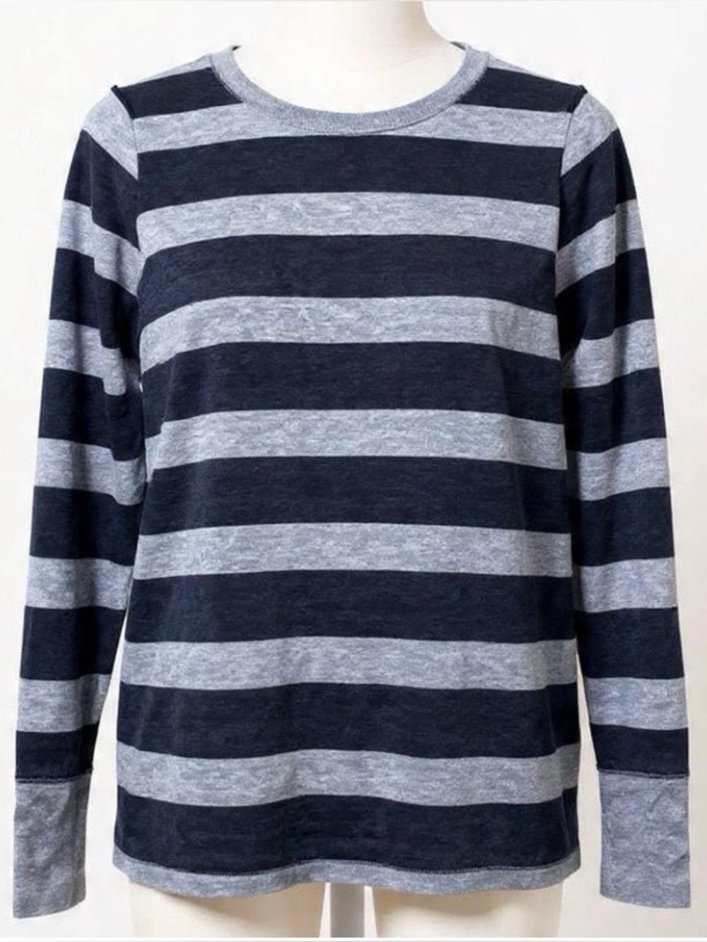 Mens XL Mossimo Supply Co Striped Long Sleeve Shirt Gray Navy - Teen Oversized